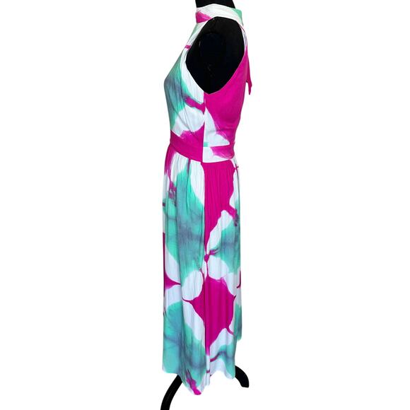 Busayo Tie Dye Halter Maxi Dress SMALL Wedding Guest Vacation Pink Designer $415 - Picture 9 of 14